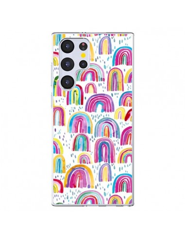 Coque Samsung Galaxy S22 Ultra 5G Cute Watercolor Rainbows - Ninola Design