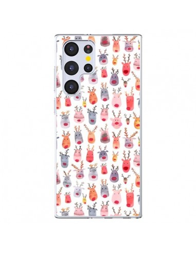 Coque Samsung Galaxy S22 Ultra 5G Cute Winter Reindeers - Ninola Design