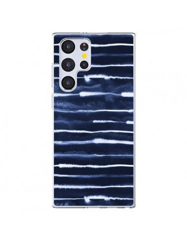 Coque Samsung Galaxy S22 Ultra 5G Electric Lines Navy - Ninola Design