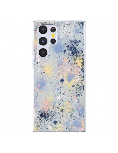 Coque Samsung Galaxy S22 Ultra 5G Gradient Watercolor Lines Blue - Ninola Design