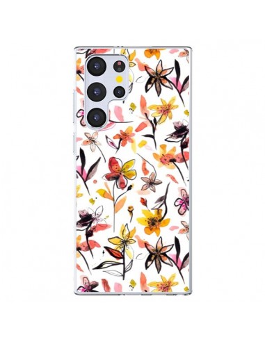 Coque Samsung Galaxy S22 Ultra 5G Ink Bleeding Dots Pink - Ninola Design