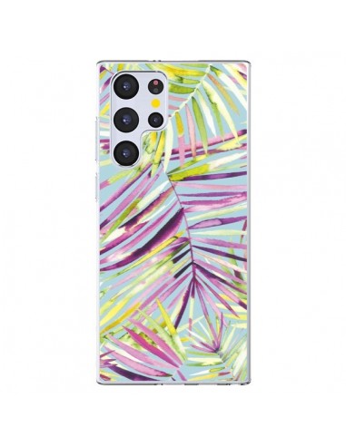 Coque Samsung Galaxy S22 Ultra 5G Tropical Flowers Multicolored - Ninola Design