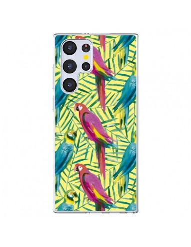 Coque Samsung Galaxy S22 Ultra 5G Tropical Monstera Leaves Multicolored - Ninola Design