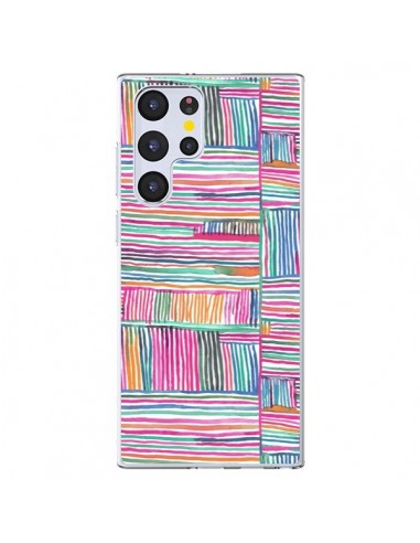 Coque Samsung Galaxy S22 Ultra 5G Watercolor Linear Meditation Pink - Ninola Design