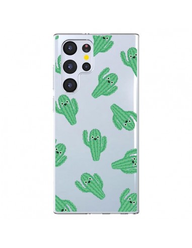 Coque Samsung Galaxy S22 Ultra 5G Chute de Cactus Smiley Transparente - Nico