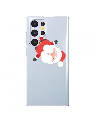 Coque Samsung Galaxy S22 Ultra 5G Père Noël et sa Guirlande transparente - Nico