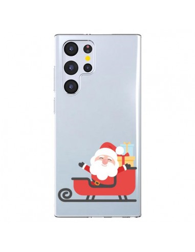 Coque Samsung Galaxy S22 Ultra 5G Père Noël et son Traineau transparente - Nico