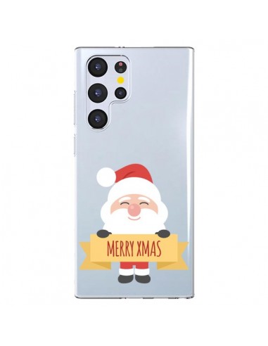 Coque Samsung Galaxy S22 Ultra 5G Père Noël Merry Christmas transparente - Nico