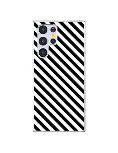 Coque Samsung Galaxy S22 Ultra 5G Bonbon Candy Noire et Blanche Rayée - Nico