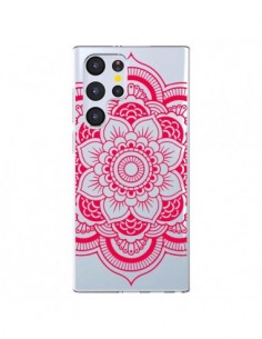 Coque Samsung Galaxy S22 Ultra 5G Mandala Rose Fushia...