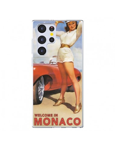 Coque Samsung Galaxy S22 Ultra 5G Welcome to Monaco Vintage Pin Up - Nico