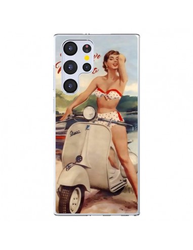 Coque Samsung Galaxy S22 Ultra 5G Pin Up With Love From Monaco Vespa Vintage - Nico