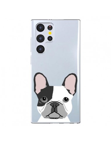 Coque Samsung Galaxy S22 Ultra 5G Bulldog Français Chien Transparente - Pet Friendly