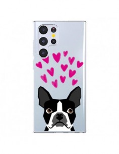 Coque Samsung Galaxy S22 Ultra 5G Boston Terrier Coeurs...