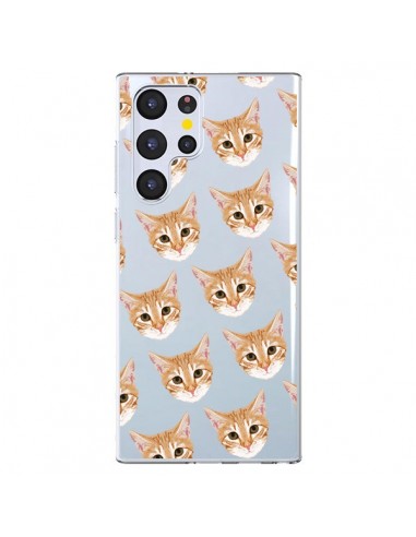 Coque Samsung Galaxy S22 Ultra 5G Chats Beige Transparente - Pet Friendly