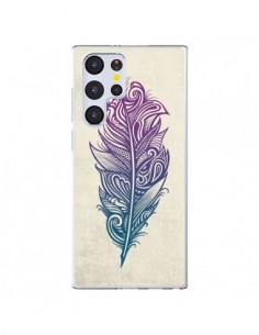 Coque Samsung Galaxy S22 Ultra 5G Feather Plume Arc En...