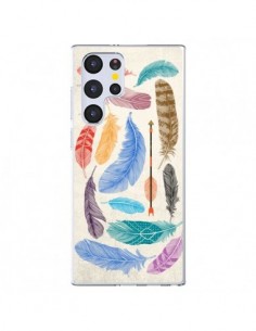 Coque Samsung Galaxy S22 Ultra 5G Feather Plumes...