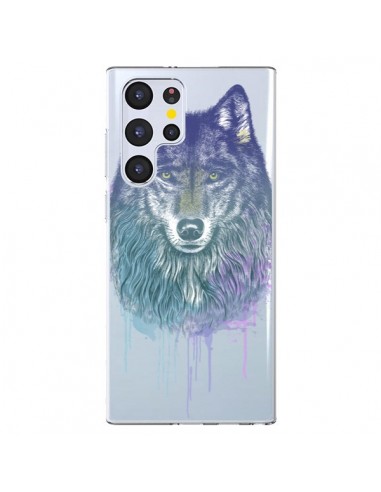 Coque Samsung Galaxy S22 Ultra 5G Loup Wolf Animal Transparente - Rachel Caldwell