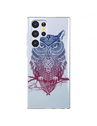 Coque Samsung Galaxy S22 Ultra 5G Hibou Chouette Owl Transparente - Rachel Caldwell
