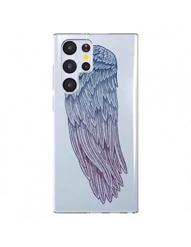 Coque Samsung Galaxy S22 Ultra 5G Ailes d'Ange Angel Wings Transparente - Rachel Caldwell