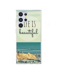 Coque Samsung Galaxy S22 Ultra 5G Life is Beautiful - R...