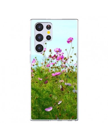 Coque Samsung Galaxy S22 Ultra 5G Fleurs Roses Champ - R Delean