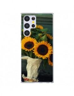 Coque Samsung Galaxy S22 Ultra 5G Tournesol Bouquet Fleur...