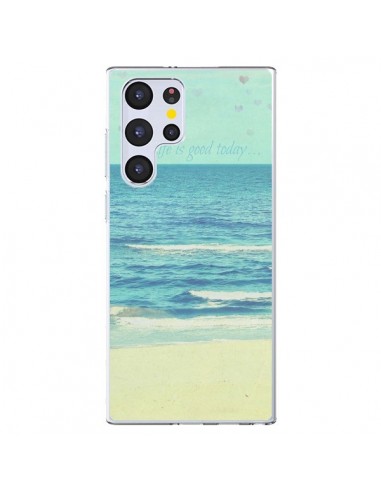 Coque Samsung Galaxy S22 Ultra 5G Life good day Mer Ocean Sable Plage Paysage - R Delean