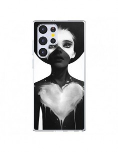 Coque Samsung Galaxy S22 Ultra 5G Fille Coeur Hold On -...