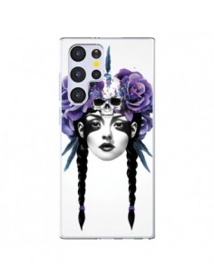 Coque Samsung Galaxy S22 Ultra 5G Fille Fleurs Warrior -...