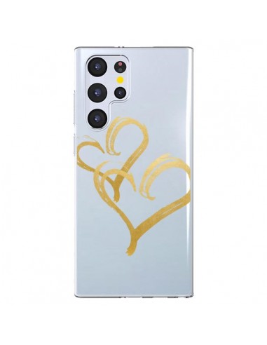 Coque Samsung Galaxy S22 Ultra 5G Deux Coeurs Love Amour Transparente - Sylvia Cook