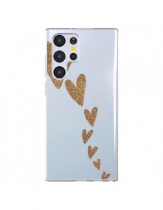 Coque Samsung Galaxy S22 Ultra 5G Coeur Falling Gold...