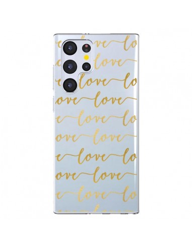 Coque Samsung Galaxy S22 Ultra 5G Love Amour Repeating Transparente - Sylvia Cook