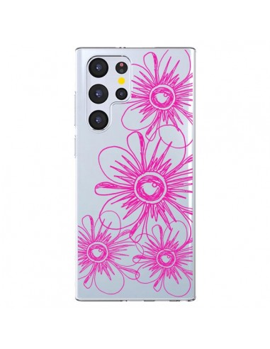 Coque Samsung Galaxy S22 Ultra 5G Spring Flower Fleurs Roses Transparente - Sylvia Cook
