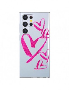 Coque Samsung Galaxy S22 Ultra 5G Pink Heart Coeur Rose...