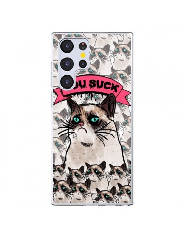Coque Samsung Galaxy S22 Ultra 5G Chat Grumpy Cat - You Suck - Sara Eshak