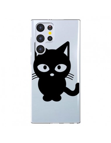 Coque Samsung Galaxy S22 Ultra 5G Chat Noir Cat Transparente - Yohan B.