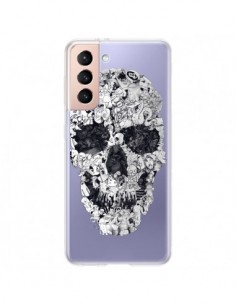 Coque Samsung Galaxy S21 Plus 5G Doodle Skull Dessin Tête...