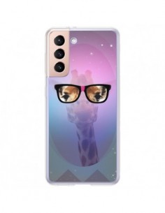 Coque Samsung Galaxy S21 Plus 5G Girafe Geek à Lunettes -...