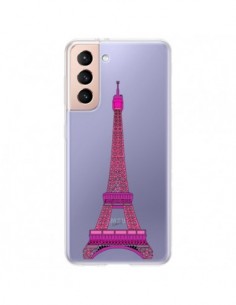 Coque Samsung Galaxy S21 Plus 5G Tour Eiffel Rose Paris...