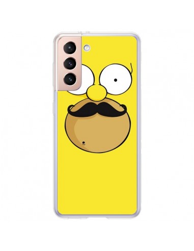 Coque Samsung Galaxy S21 Plus 5G Homer Movember Moustache Simpsons - Bertrand Carriere