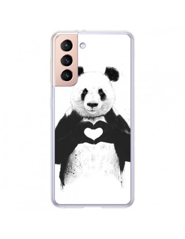 Coque Samsung Galaxy S21 Plus 5G Panda Amour All you need is love - Balazs Solti