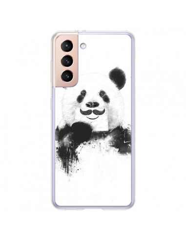 Coque Samsung Galaxy S21 Plus 5G Funny Panda Moustache Movember - Balazs Solti