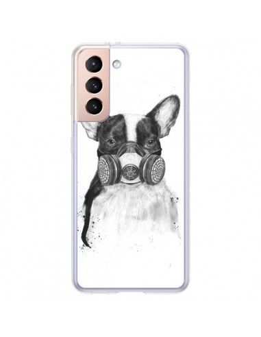 Coque Samsung Galaxy S21 Plus 5G Tagueur Bulldog Dog Chien Big City Life - Balazs Solti