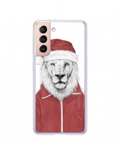Coque Samsung Galaxy S21 Plus 5G Santa Lion Père Noel -...