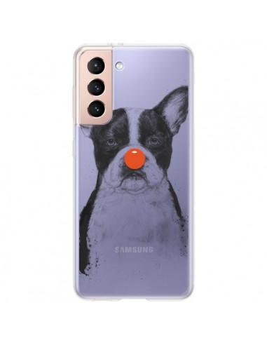 Coque Samsung Galaxy S21 Plus 5G Clown Bulldog Dog Chien Transparente - Balazs Solti