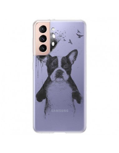 Coque Samsung Galaxy S21 Plus 5G Love Bulldog Dog Chien Transparente - Balazs Solti
