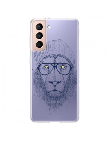 Coque Samsung Galaxy S21 Plus 5G Cool Lion Swag Lunettes Transparente - Balazs Solti