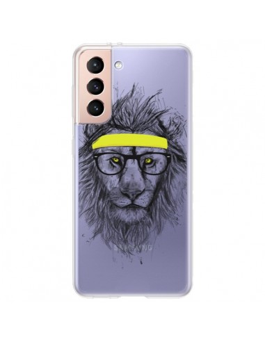 Coque Samsung Galaxy S21 Plus 5G Hipster Lion Transparente - Balazs Solti