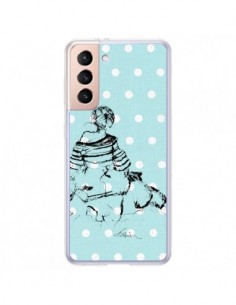 Coque Samsung Galaxy S21 Plus 5G Croquis Pois Femme...